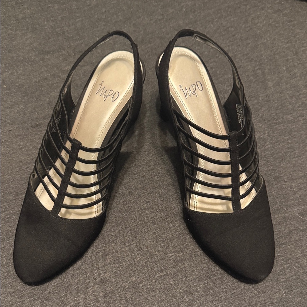Impo Elegant Black Slingback Heels